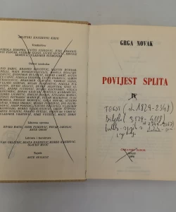 Povijest Splita I-IV. autor Grga Novak