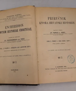 Priručnik izvora hrvatske historije dio I. čest 1. (do god. 1107)