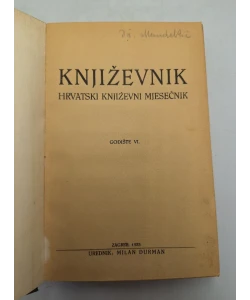 Književnik - hrvatski književni mjesečnik 1933