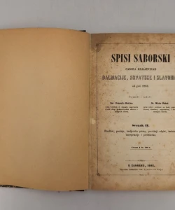Spisi saborski Sabora kraljevinah Dalmacije, Hrvatske i Slavonije od god.1861. I-II