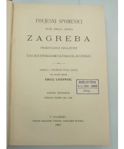 Povijesni spomenici slob. kralj. grada Zagreba - 15