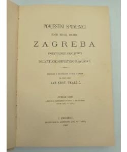 Povjesni spomenici slob. kralj. grada Zagreba - 8