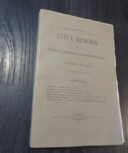 Atti e memorie della Societa Istriana di Archeologia