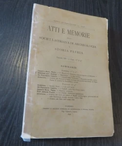 Atti e memorie della Societa Istriana di Archeologia