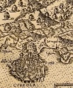 Giovanni Francesco Camocio: Curciola insula et citta nella Dalmatia - Otok Korčula