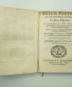 Della poetica di Francesco Patrizi- La deca istoriale uvezano sa La deca disputata