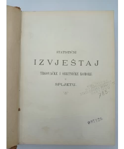 Statistični izvještaj trgovačke i obrtničke komore u Spljetu u godinama 1890 - 1893.