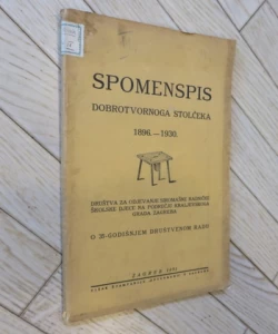 Spomenspis Dobrotvornog stolčeka 1896. - 1930.