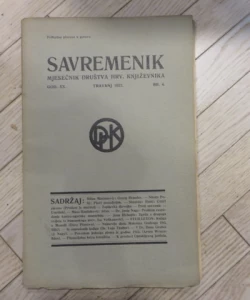 Savremenik, god.XX., travanj 1927., br.4.