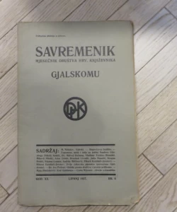 Savremenik, god. XX., lipanj 1927., br.6.