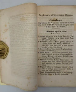 Biblioteca di fra Innocenzo Ciulich nella libreria de’ RR. PP. Francescani di Ragusa