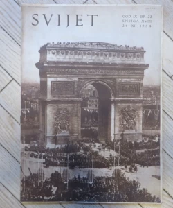 Časopis Svijet br. 22/1934 knjiga XVIII