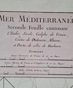 Mer Mediterranee Seconde Feuille contenant L'Italie, Sicile, Golphe de Venise, Costes de Dalmatie, Albanie, et Partie de celles de Barbarie