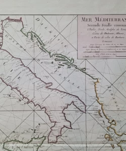Mer Mediterranee Seconde Feuille contenant L'Italie, Sicile, Golphe de Venise, Costes de Dalmatie, Albanie, et Partie de celles de Barbarie