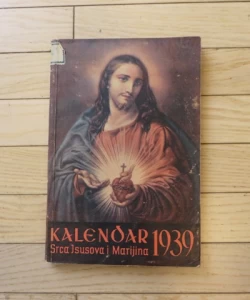 Kalendar 1939 srca Isusova i Marijina