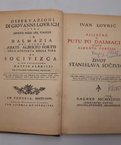 Bilješke o putu po Dalmaciji opata Alberta Fortisa i Život Stanislava Sočivice