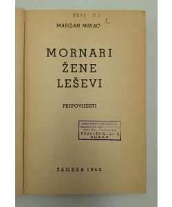 Knjiga Mornari, žene, leševi autor Marijan Mikac