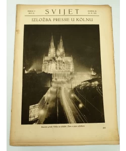 Časopis Svijet br. 26/1928 knjiga V