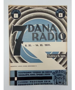 Časopis 7 dana radio br.6/1931