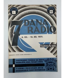 Časopis 7 dana radio br.10/1931