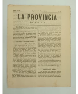 Časopis La provincia dell'istria 2/1884