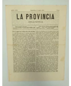 Časopis La provincia dell'Istria 8/1885.