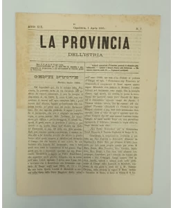 Časopis La provincia dell'Istria 7/1885.