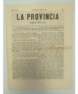 Časopis La provincia dell'Istria 5/1885.
