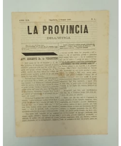 Časopis La provincia dell'Istria 1/1885.