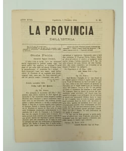 Časopis La provincia dell'Istria 23/1884.