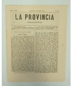 Časopis La provincia dell'Istria 21/1884.