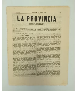 Časopis La provincia dell'Istria 20/1884.