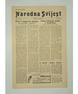 Časopis Narodna svijest br. 35/1938.