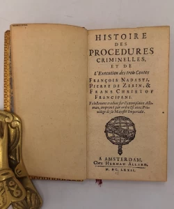 Histoire des procedures criminelles, & de l'exécution des trois contes François Nadasdi, Pierre de Zrin, & Frans Christoff Frangespan. Fidellement traduit sur l'exemplaire alleman, imprimé pa