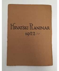 Hrvatski planinar br. 8-9/1922.