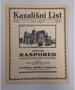Časopis Kazališni List br. 11-12/1922.