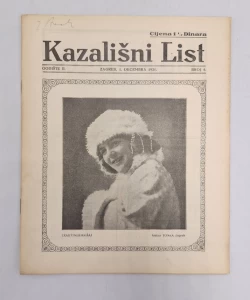 Časopis Kazališni List br. 8/1921.