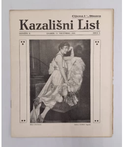 Časopis Kazališni List br. 9/1921.