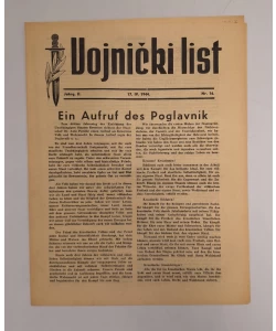 Vojnički list nr. 16./1944