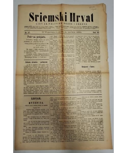 Sriemski Hrvat br. 27/1884.
