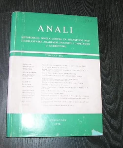 Anali historijskog odjela centra za znanstveni rad JAZU u Dubrovniku 1978.