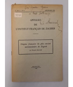 Annales de l'institut francais de Zagreb