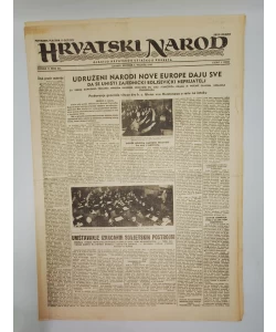 Hrvatski narod - glasilo hrvatskog ustaškog pokreta br. 651/1943. (1. izdanje)