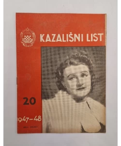 Časopis Kazališni List br. 20/1947.-48.
