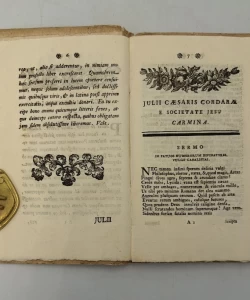 Carmina recentiorum poetarum VII a Societate Jesu id est Julii Caesaris Cordarae, Raymundi Cunichii, Bernardi Zamagnae, Alphonsi Nicolai, Rogerii Boschovichii, Bartholomaei Boscovichii et Joa