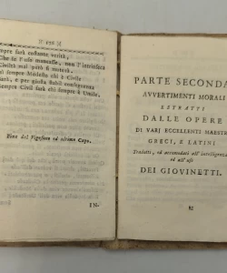 Il giovine civile e istruito nel buon costume o sia nuova raccolta di utili avvertimenti per la civilita', e per la morale accomodati all' uso dei giovinetti