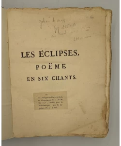 Knjiga Les Eclipses, Poeme en six chants autor Ruđer Josip Bošković