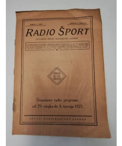 Časopis Radio šport br. 3/1925.