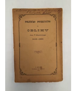 Političko povirenstvo na obliku dne 7 studenoga god. 1883.