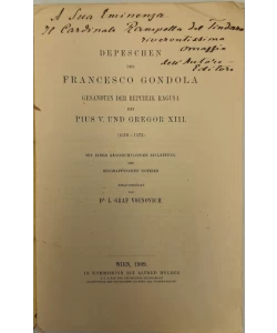 Depeschen des Francesco Gondola gesandten der Republik Ragusa bei Pius V. Und Gregor XIII Lujo Vojnović